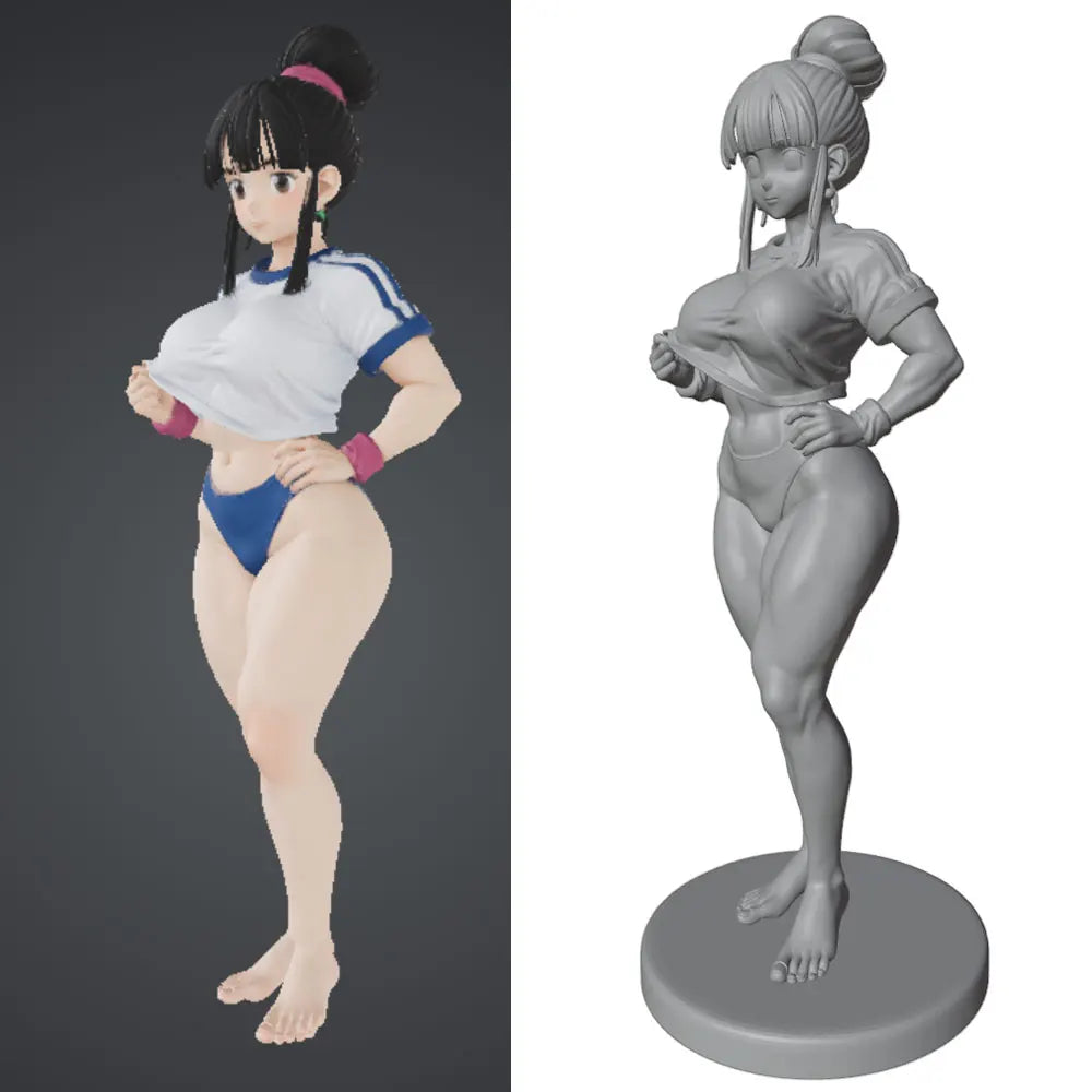 1/24 Anime Pin-up Female in Bodysuit Hand on Hip, Resin Model Figure Kit, Unassembled and Unpainted