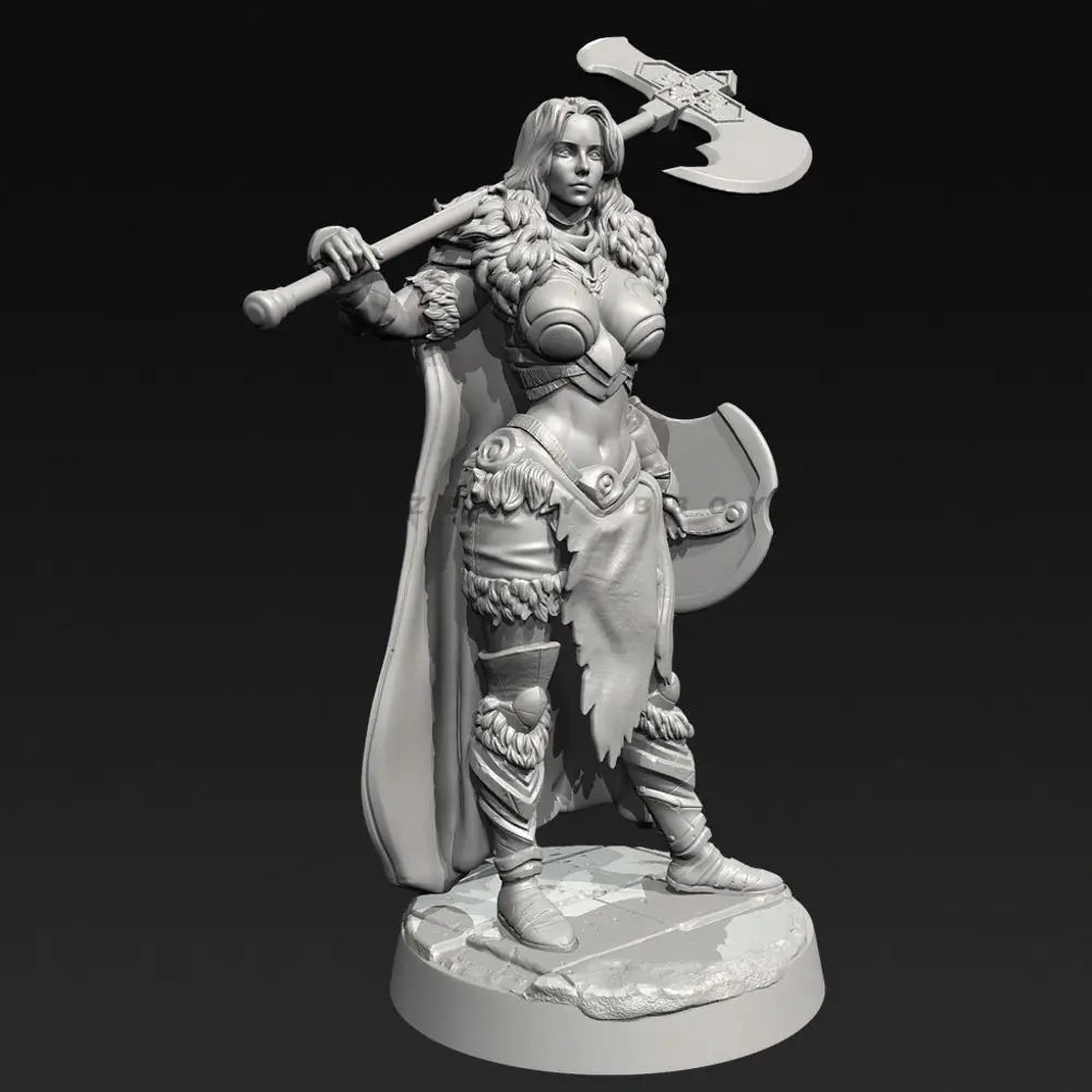 38mm Elf Warrior in Ornate Armor with Halberd, Resin Model Figure Kit, Fantasy Theme, Unassembled and Unpainted