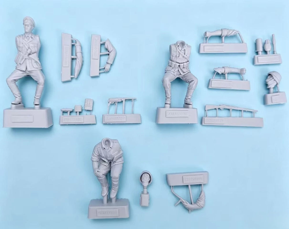 1/35 WWII Motorcycle Squad, 3 Figures, Resin Model Figure Kit, Unassembled and Unpainted