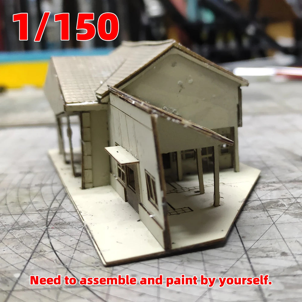 1/150 O Railway Station, Resin Model Diorama Kit, Historical Theme, Unassembled and Unpainted
