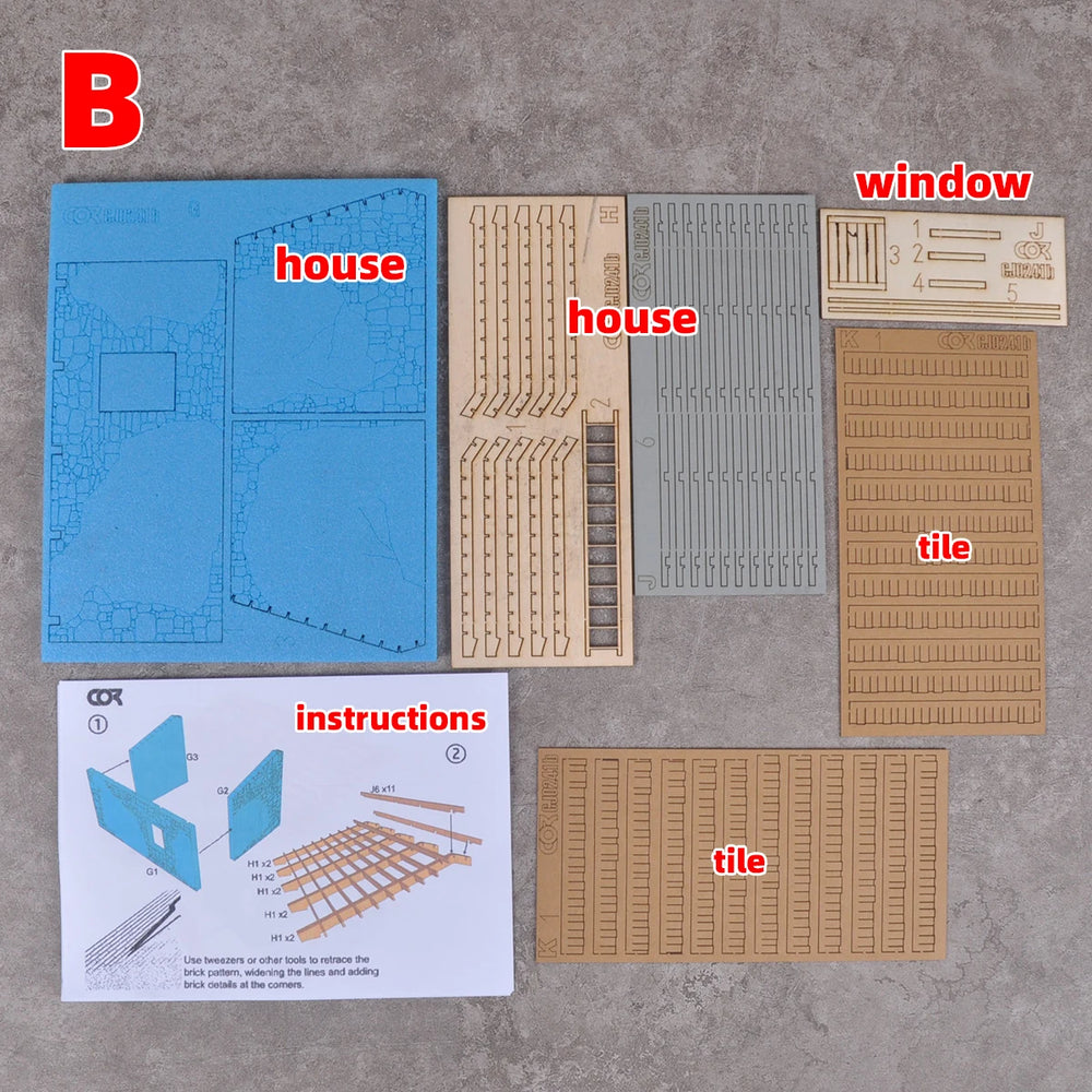 1/35 Rural Bungalow, Resin Model Diorama Kit, Historical Theme, Unassembled and Unpainted