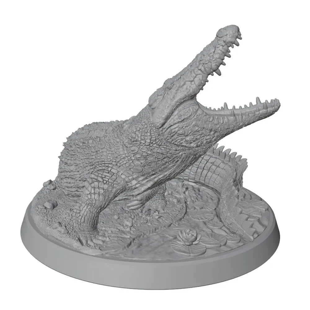 Crocodile with Open Mouth, Resin Model Creature Kit, Wildlife Theme, Unassembled and Unpainted