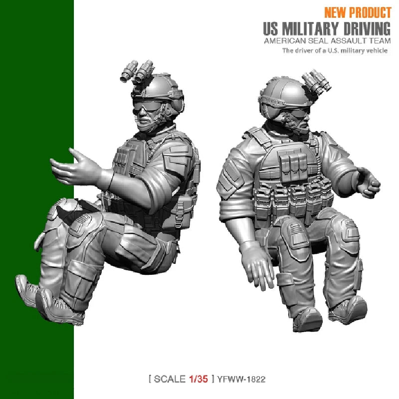 1/35 Modern 1/35 US Assault Team, 3 Figures, Resin Model Figure Kit, Unassembled and Unpainted