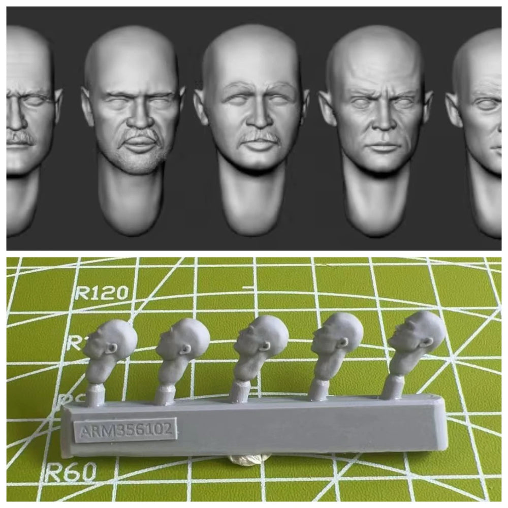 1/35 Modern Soldier Head Parts, 12 Figures, Resin Model Bust Kit, Unassembled and Unpainted