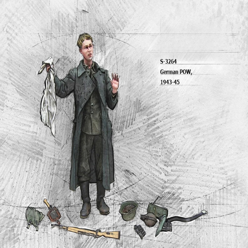1/35 WWII German POW with Raised Hands, Resin Model Figure Kit, Unassembled and Unpainted