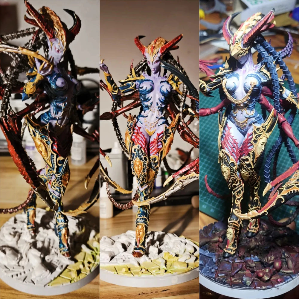 180mm Dark Fantasy Demonic Female Warrior, Resin Model Figure Kit, Fantasy Theme, Unassembled and Unpainted