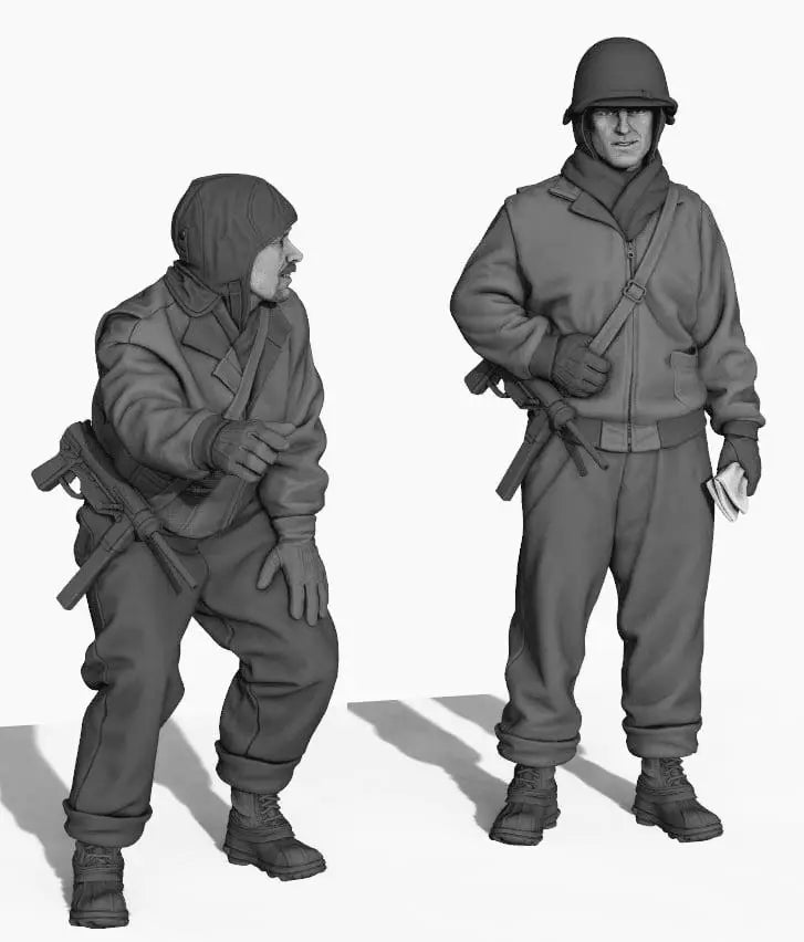 1/35 WWII German Paratroopers with Officer, 6 Figures, Resin Model Figure Kit, Unassembled and Unpainted