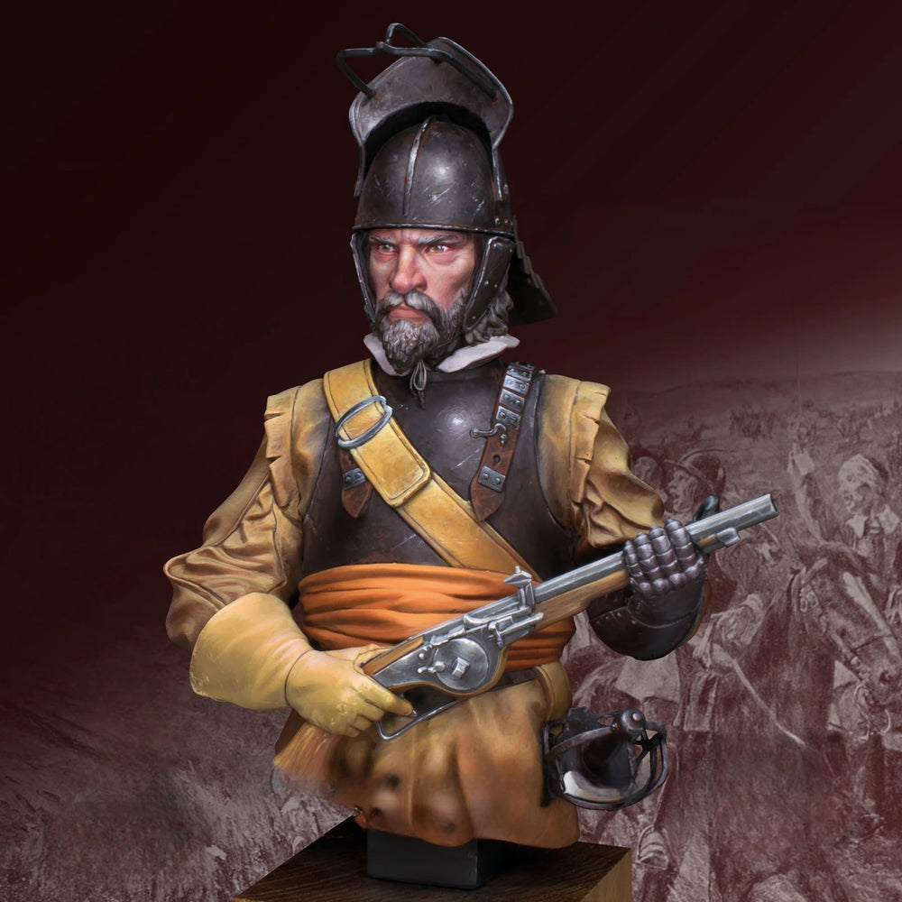 1/12 Napoleonic Bearded Knight with Crossbow, Resin Model Bust Kit, Unassembled and Unpainted