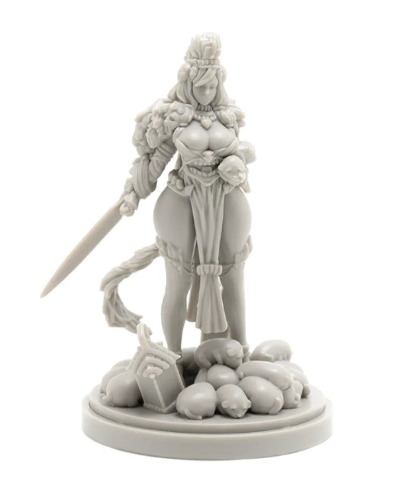 30mm Female Warrior Swordsman, Resin Model Figure Kit, Fantasy Theme, Unassembled and Unpainted