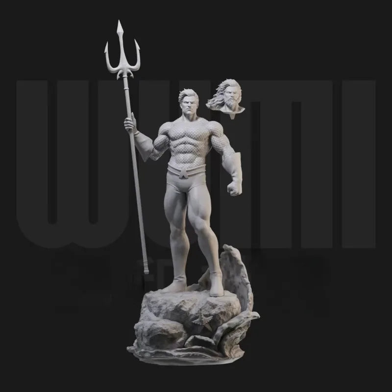 1/24 Poseidon Warrior, Resin Model Figure Kit, Mythology Theme, Unassembled and Unpainted