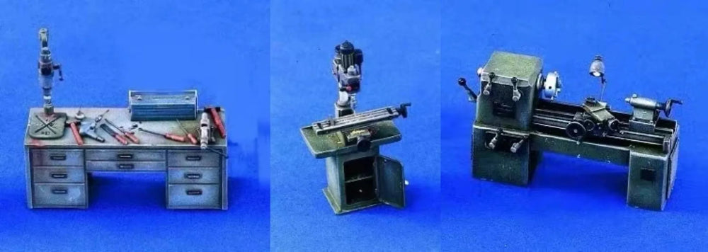 1/35 Workshop Equipment Set, Resin Model Accessory Kit, Historical Theme, Unpainted