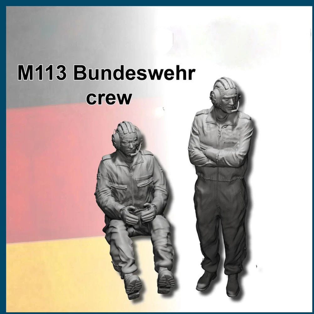 1/35 Cold War Bundeswehr M113 Crew, 2 Figures, Resin Model Figure Kit, Unassembled and Unpainted