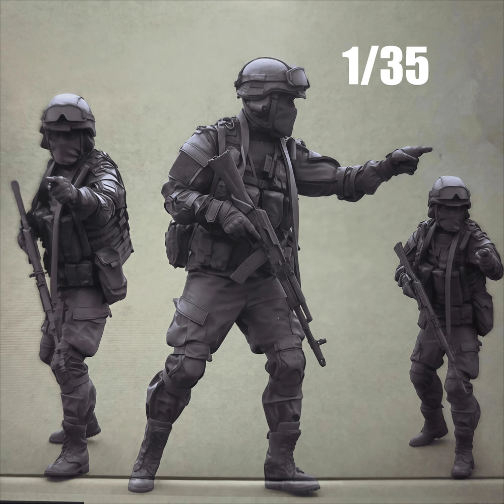 1/35 Modern Tactical Commander Directing Team, 6 Figures, Resin Model Figure Kit, Unassembled and Unpainted