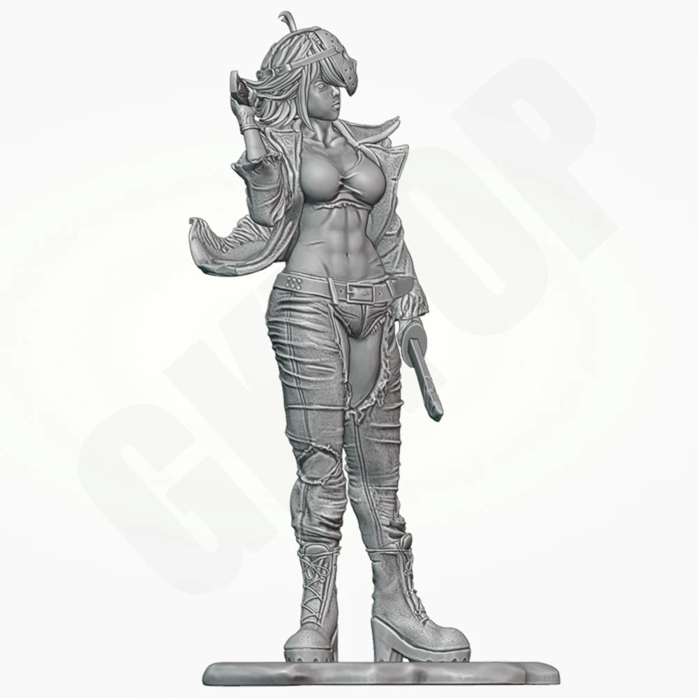 1/24 Female Warrior Dual Blades, Resin Model Figure Kit, Fantasy Theme, Unassembled and Unpainted