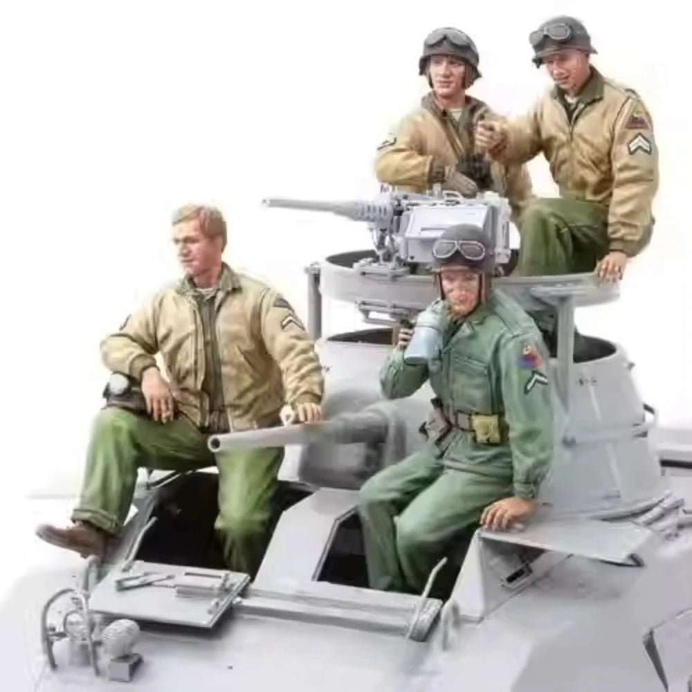 1/16 WWII U.S. Army M8 Crew, 10 Figures, Resin Model Figure Kit, Unassembled and Unpainted