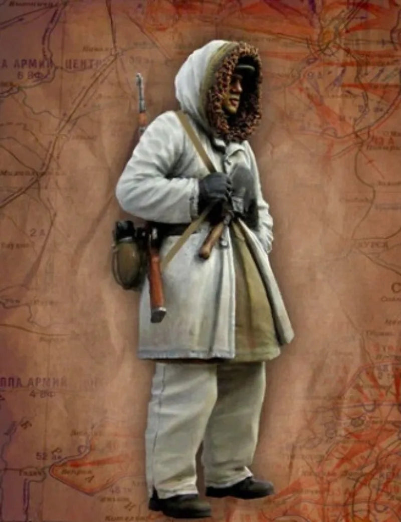 1/35 WWII Winter Infantry, Resin Model Figure Kit, Unassembled and Unpainted