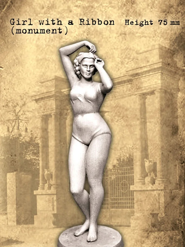 75mm Classical Female Monument, Resin Model Figure Kit, Historical Theme, Unassembled and Unpainted