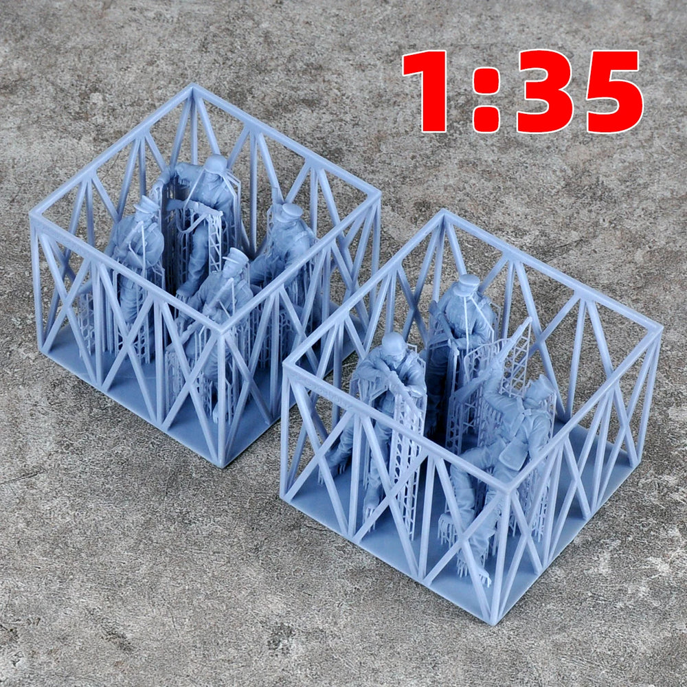 1/35 WWII German Soldiers & Officers, 7 Figures, Resin Model Figure Kit, Unassembled and Unpainted