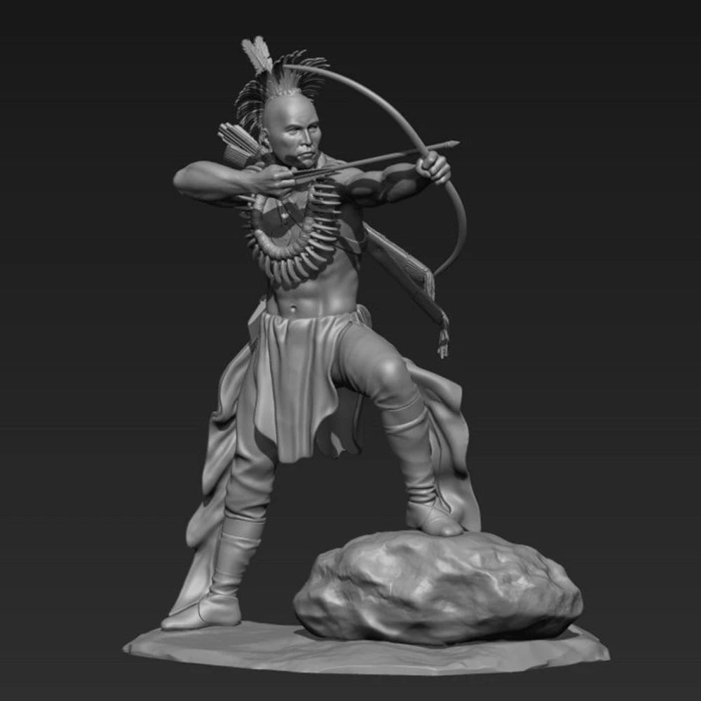 75mm Pawnee Warrior, Resin Model Figure Kit, Military Theme, Unassembled and Unpainted