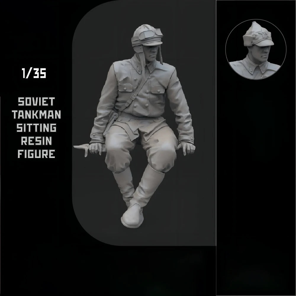 1/35 WWII Soviet Infantryman Prone, Resin Model Figure Kit, Unassembled and Unpainted