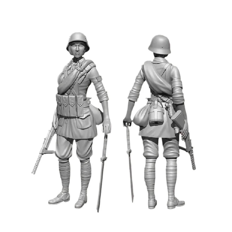 1/35 WWI National Army Soldiers, 2 Figures, Resin Model Figure Kit, Unassembled and Unpainted