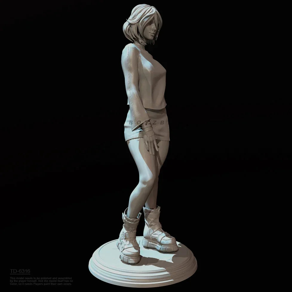 75mm Female Commando in Tactical Vest, Resin Model Figure Kit, Anime Theme, Unassembled and Unpainted