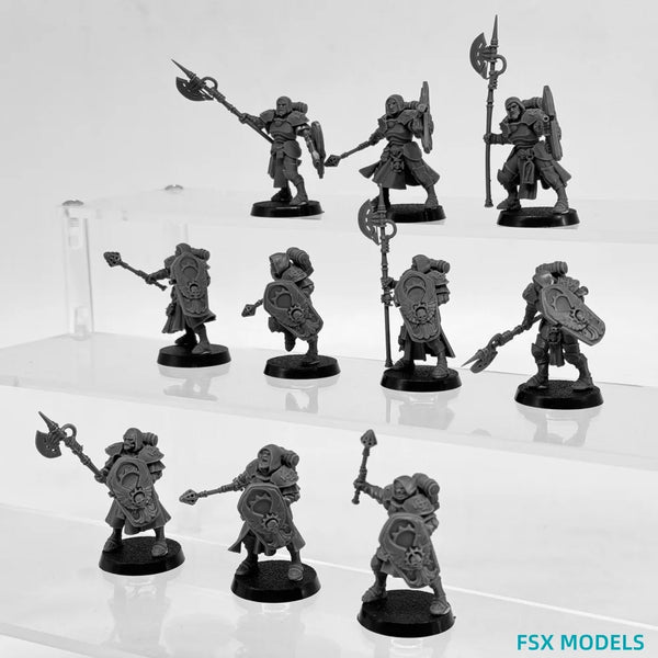 Vodalites Purifiers Warriors, 10 Figures, Resin Model Figure Kit, Fantasy Theme, Unassembled and Unpainted