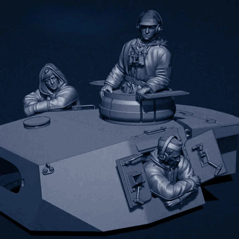 1/35 WWII Soldiers with Sandbag Position, 3 Figures, Resin Model Figure Kit, Unassembled and Unpainted