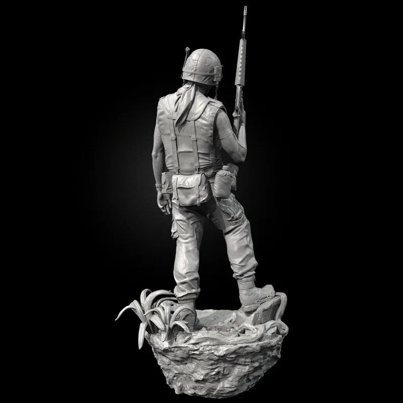 50mm WWII US Infantry, Resin Model Figure Kit, Unassembled and Unpainted