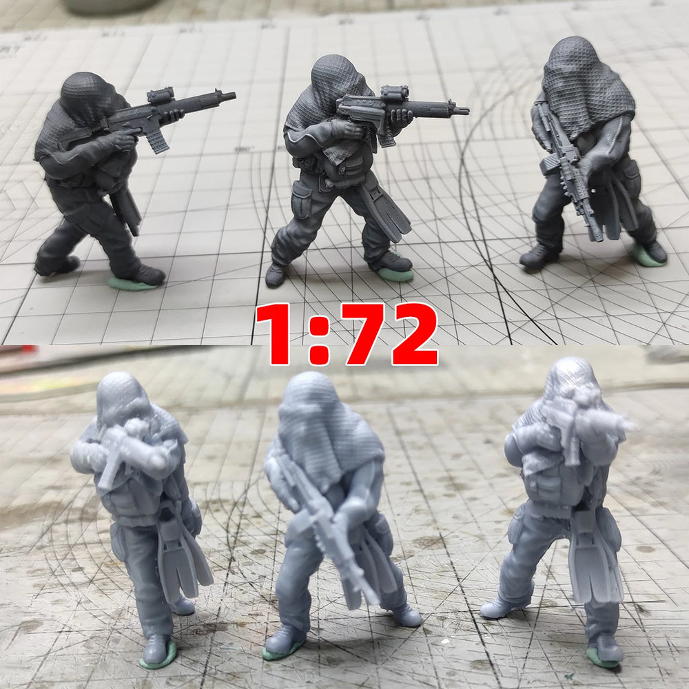 1/72 Modern US Special Forces, 12 Figures, Resin Model Figure Kit, Unassembled and Unpainted