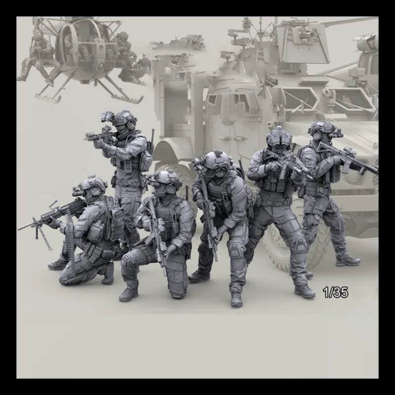 1/35 Modern Tactical Military Operators, 14 Figures, Resin Model Figure Kit, Unassembled and Unpainted