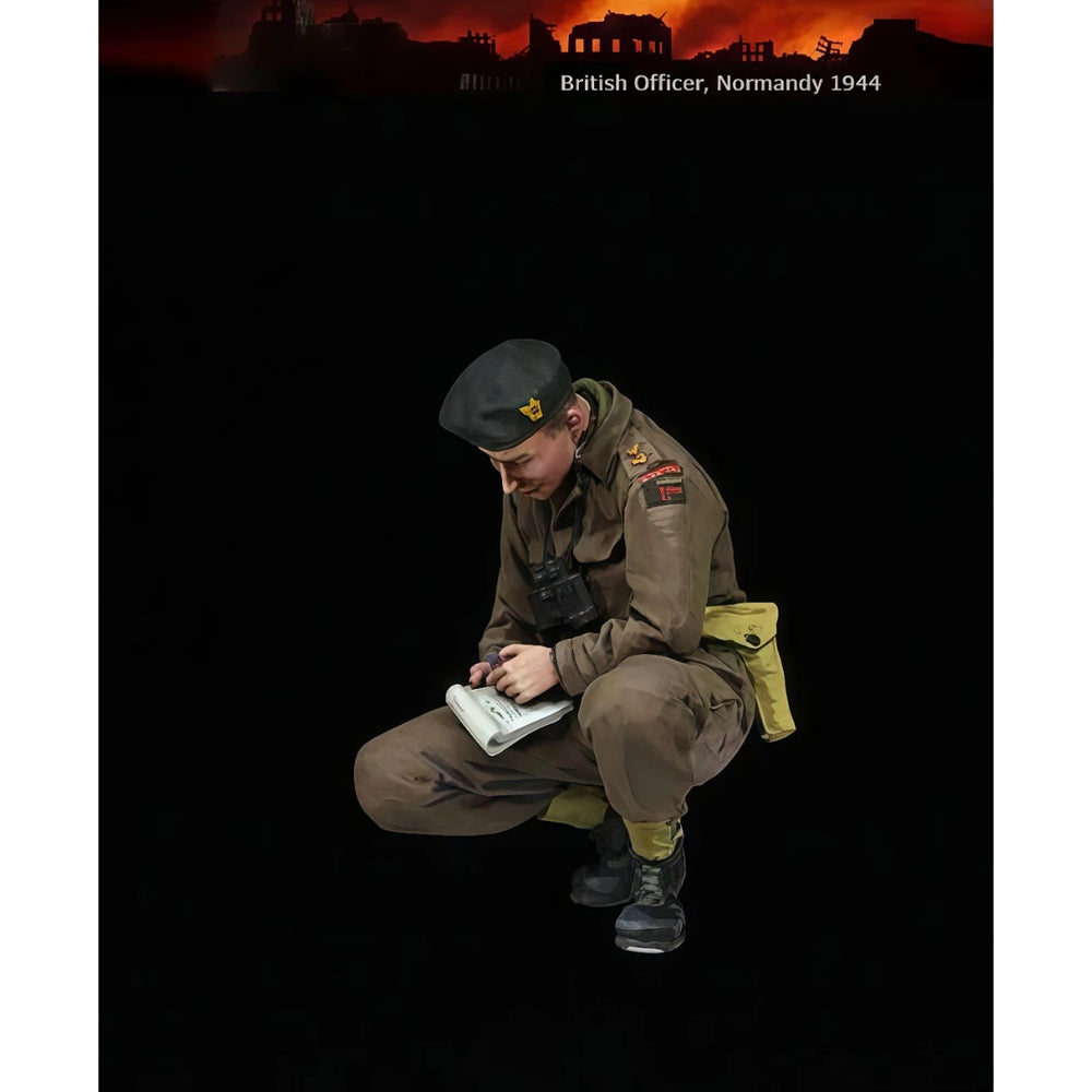 1/35 WWII British Officer Normandy 1944, Resin Model Figure Kit, Unassembled and Unpainted