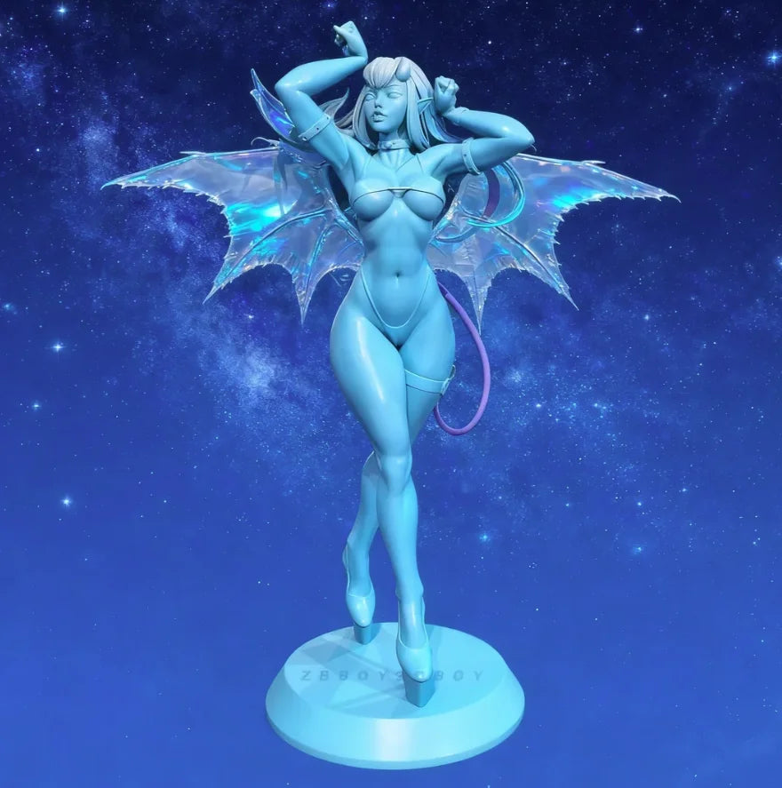 75mm Winged Demon Succubus, Resin Model Figure Kit, Fantasy Theme, Unassembled and Unpainted