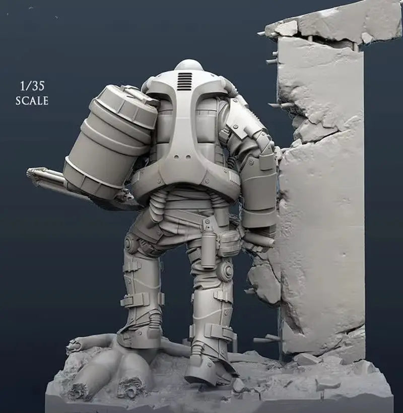 1/35 Powered Exosuit Soldier, Resin Model Figure Kit, Sci-Fi Theme, Unassembled and Unpainted
