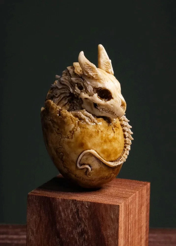 Dragon Skeleton with Egg, Resin Model Figure Kit, Fantasy Theme, Unassembled and Unpainted
