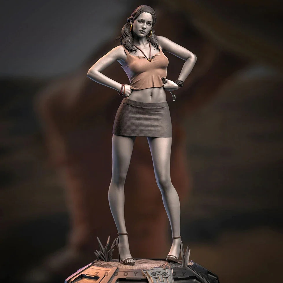 75mm Sci-Fi Pin-up Female, Resin Model Figure Kit, Unassembled and Unpainted