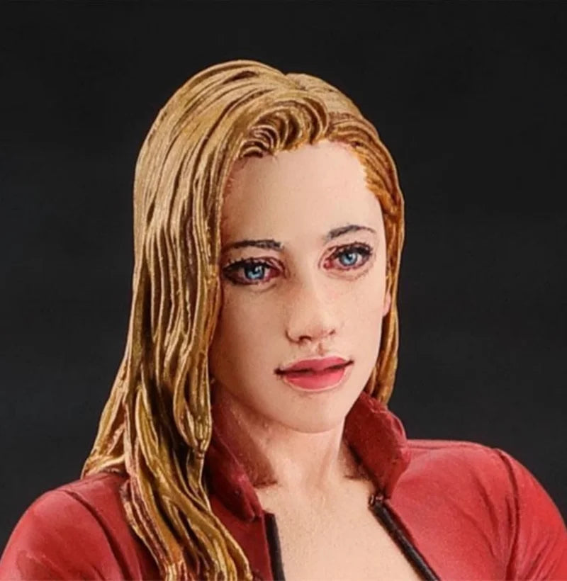 1/12 Blonde Woman in Red Zippered Bodysuit, Resin Model Figure Kit, Unassembled and Unpainted