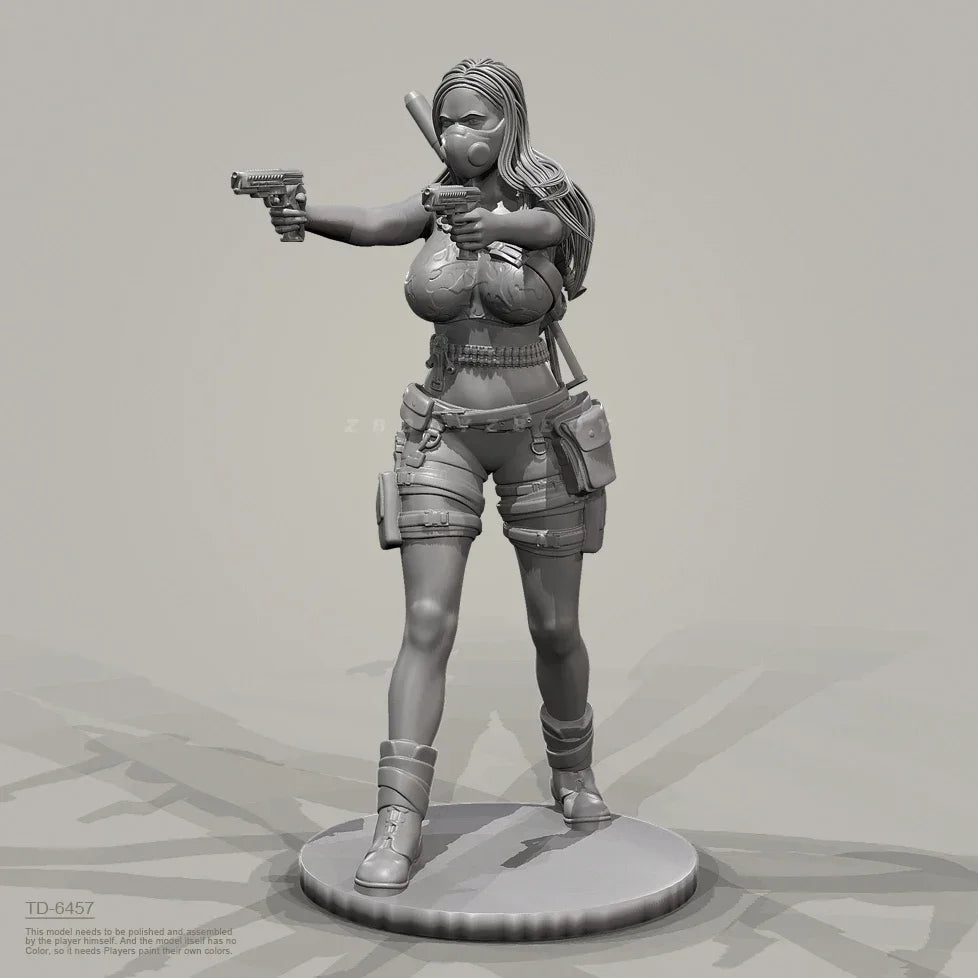 50mm Female Tactical Warrior, Resin Model Figure Kit, Unassembled and Unpainted