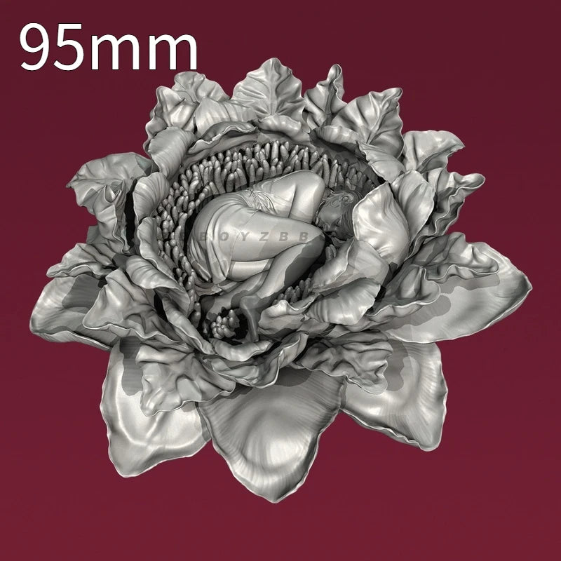 105mm Pin-up Flower Bloom, Resin Model Figure Kit, Unassembled and Unpainted