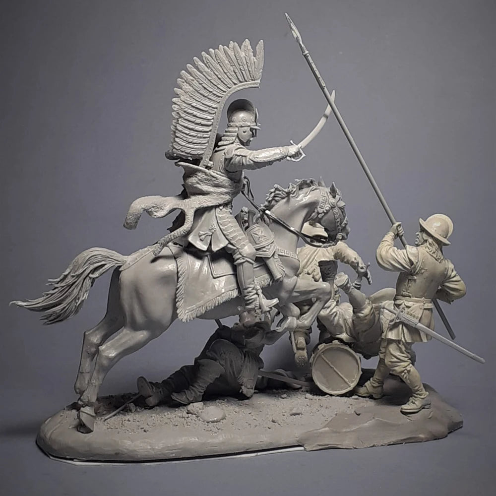 54mm Ancient Cavalry Warriors, 7 Figures, Resin Model Diorama Kit, Unassembled and Unpainted