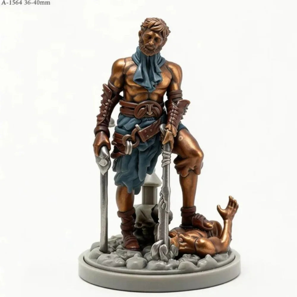 40mm Barbarian Warrior, Resin Model Figure Kit, Fantasy Theme, Unassembled and Unpainted