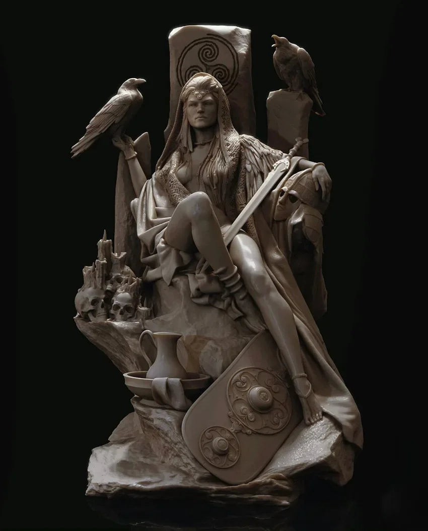 1/24 The Morrigan Celtic Goddess, Resin Model Figure Kit, Mythology Theme, Unassembled and Unpainted