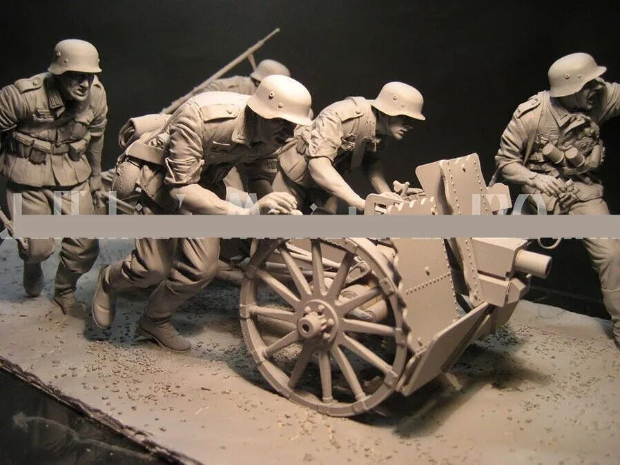 1/16 WWI Infantry Artillery Crew, 6 Figures, Resin Model Figure Kit, Unassembled and Unpainted