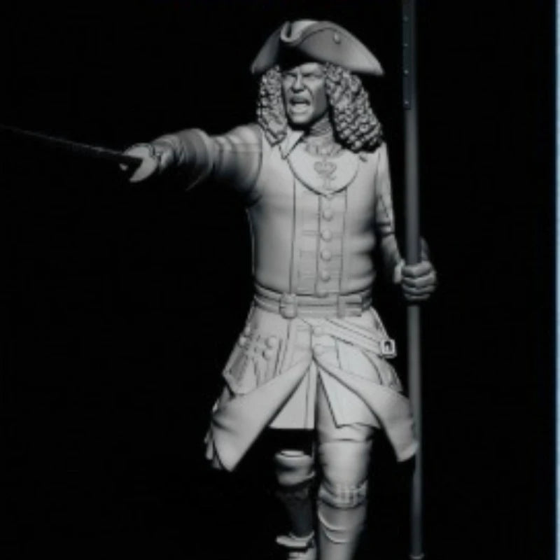 1/24 Great Northern War Swedish Officer, Resin Model Figure Kit, Military Theme, Unassembled and Unpainted