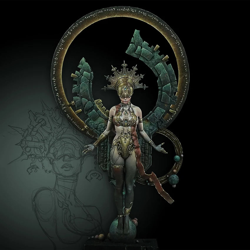 1/18 Female Sorceress, Resin Model Figure Kit, Fantasy Theme, Unassembled and Unpainted