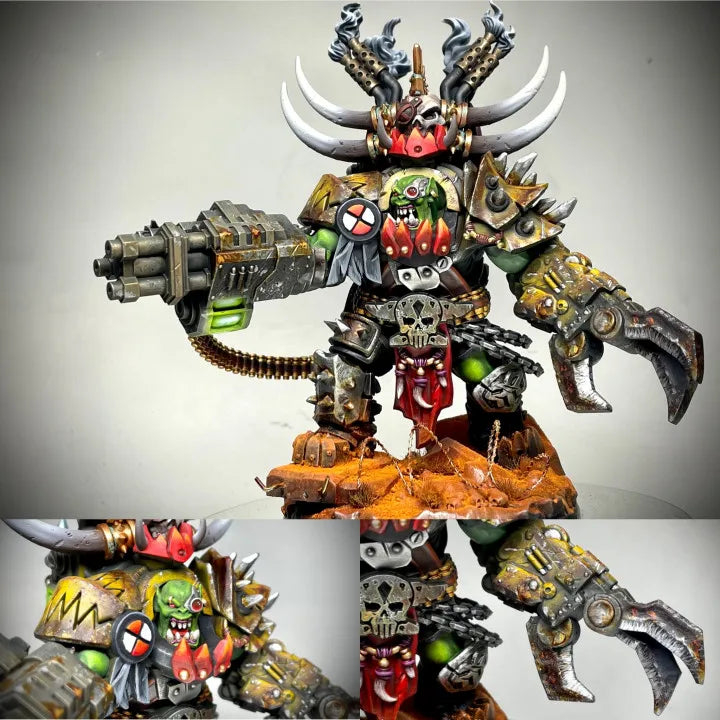 Ork War Boss, Resin Model Figure Kit, Fantasy Theme, Unassembled and Unpainted