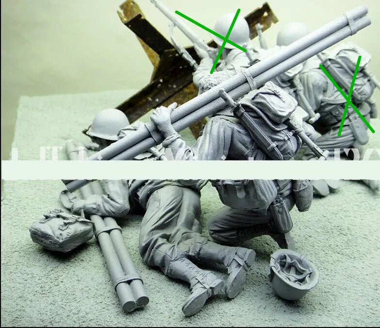 1/16 Modern Tactical Soldiers, 4 Figures, Resin Model Figure Kit, Unassembled and Unpainted