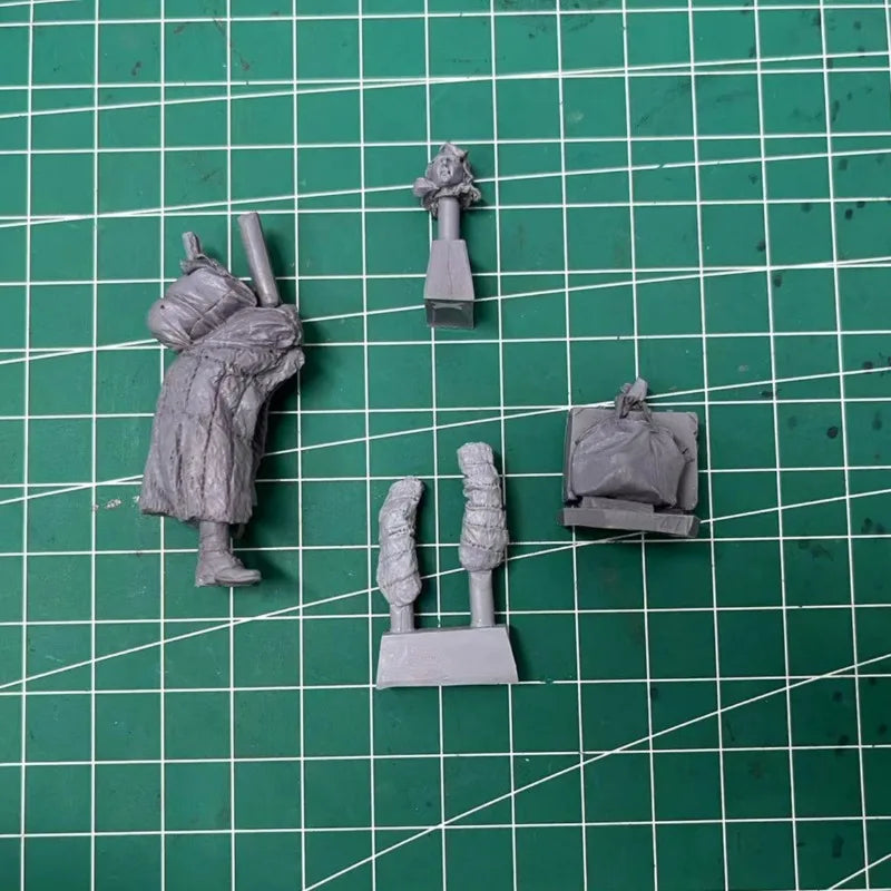 1/35 Modern European Refugee Woman with Luggage, Resin Model Figure Kit, Unassembled and Unpainted