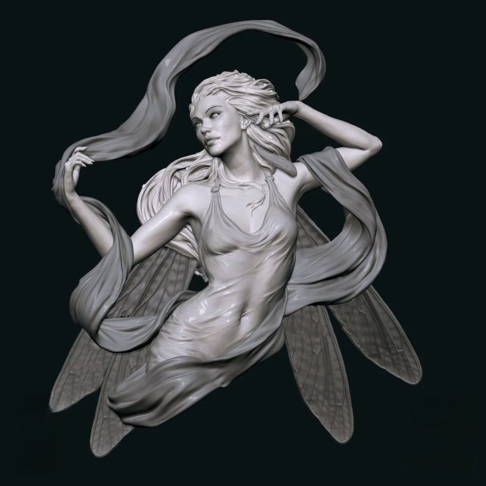 1/10 Fairy, Resin Model Bust Kit, Fantasy Theme, Unassembled and Unpainted