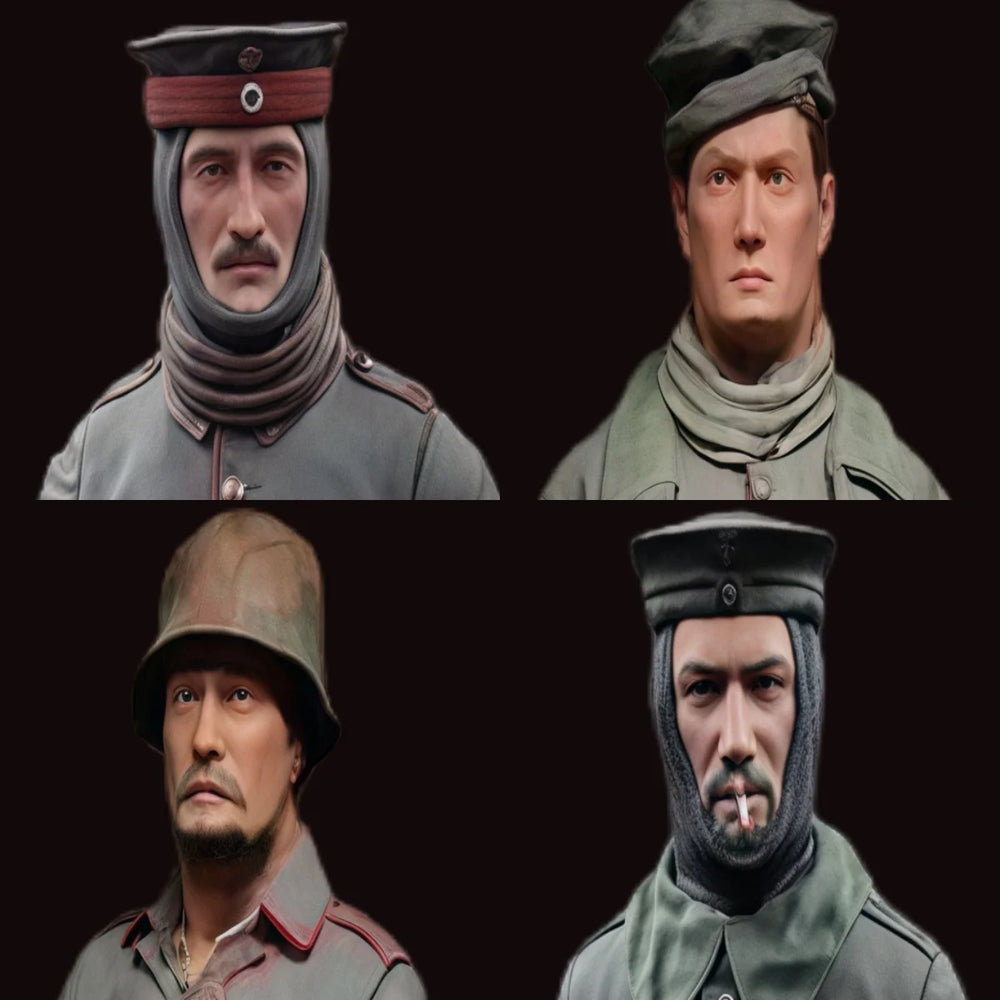 1/35 WWI Austro-Hungarian Infantry, 4 Figures, Resin Model Figure Kit, Unassembled and Unpainted